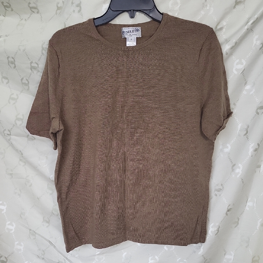Pendleton Brown Boxy Polo T-Shirt